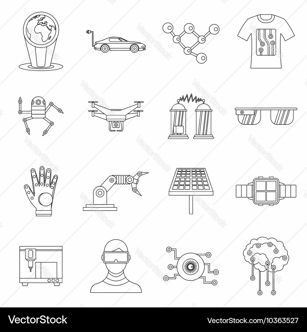Modern Technology Icons Set Vector Image