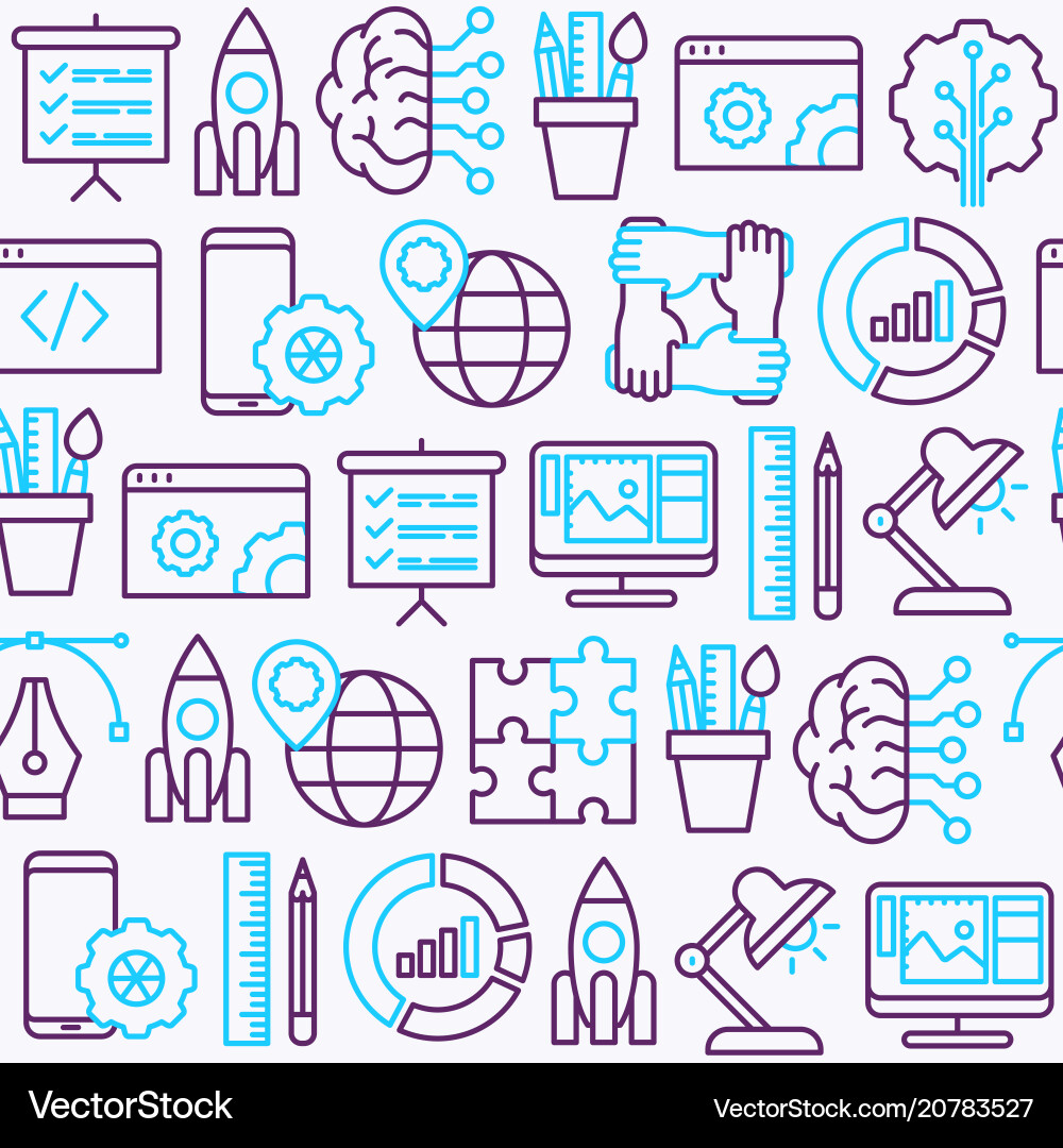 Modern Web Pattern - Tech Icons vector image