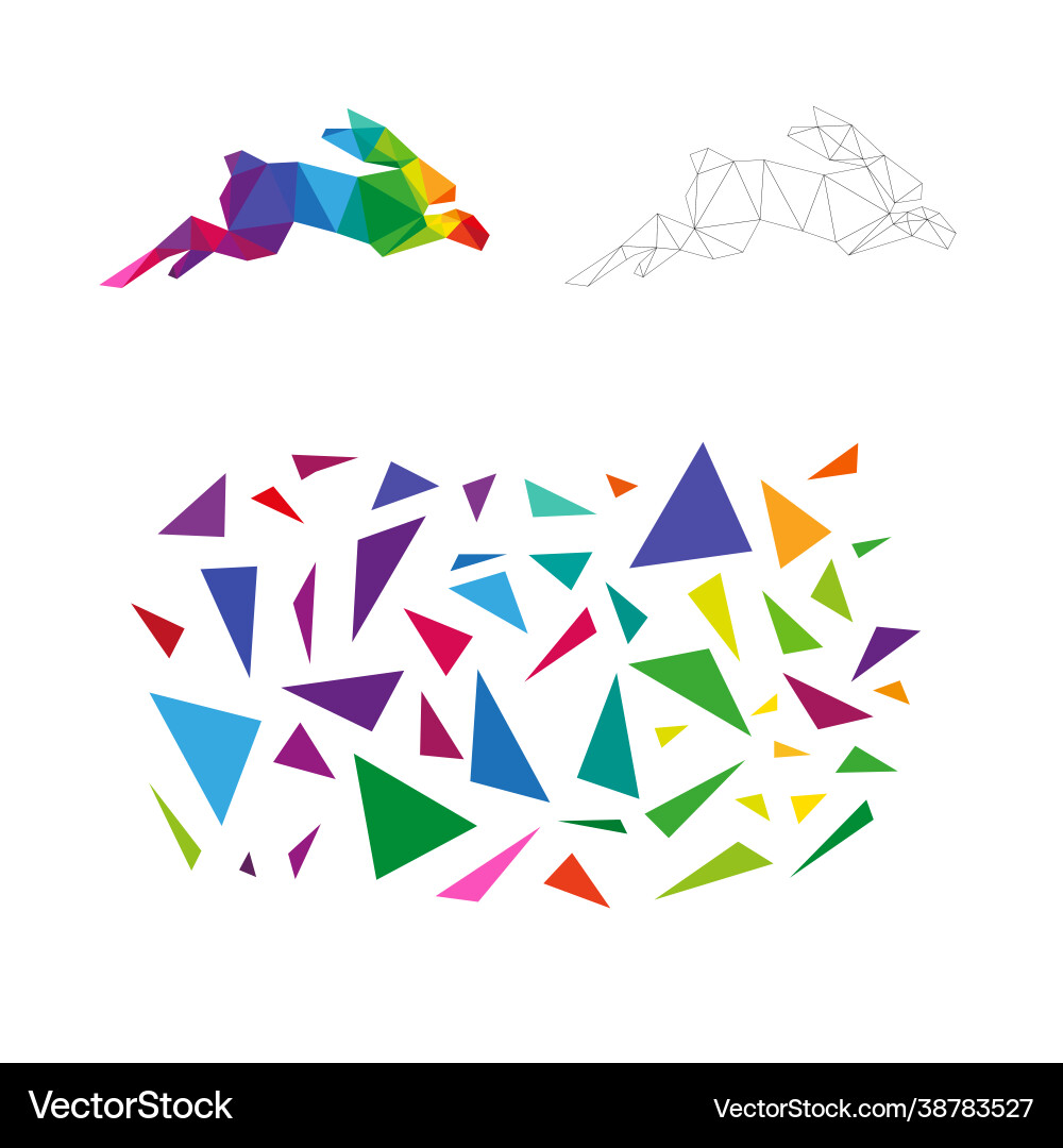 Puzzle from triangles collect a rabbit Puzzle from triangles collect a rabbit vector image