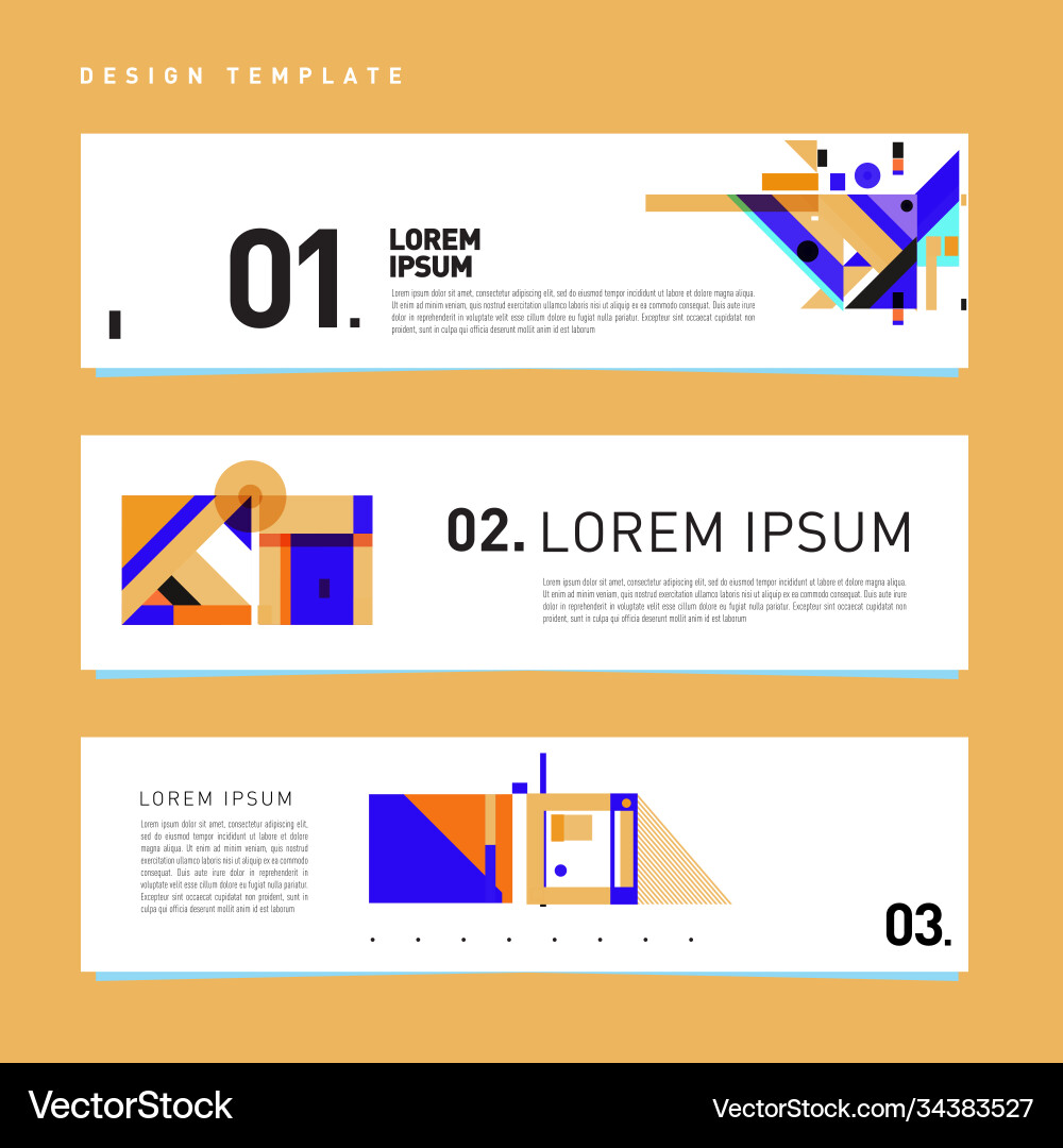 Set abstract banner web design template retro Set abstract banner web design template retro Vector Image