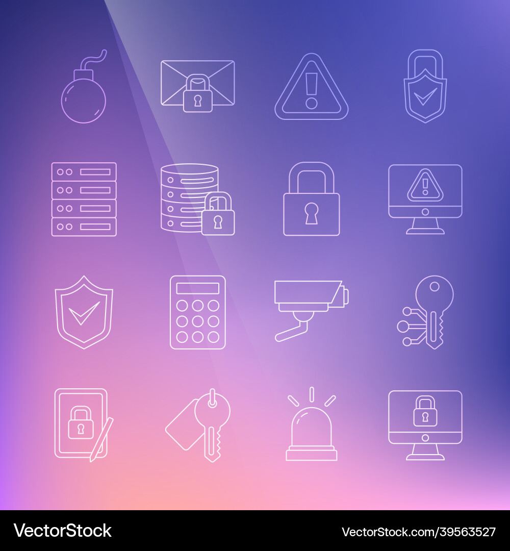 Set line lock on computer monitor cryptocurrency Vector Image