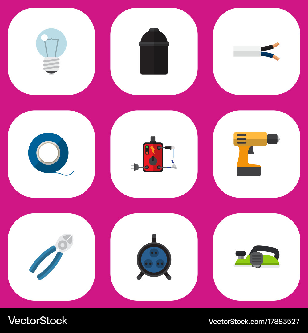 Set of 9 editable instruments flat icons includes vector image