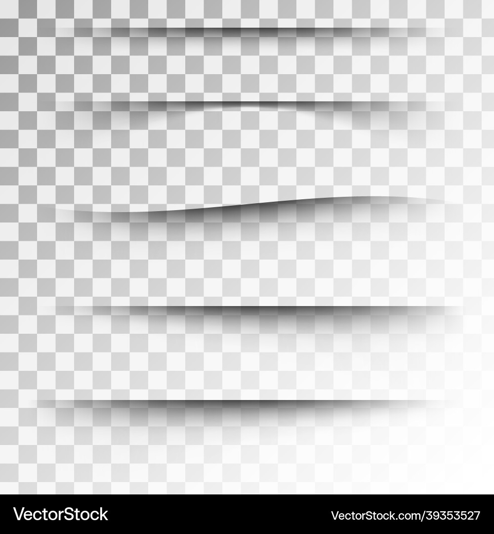 Set of realistic shadow effect on a transparent Vector Image