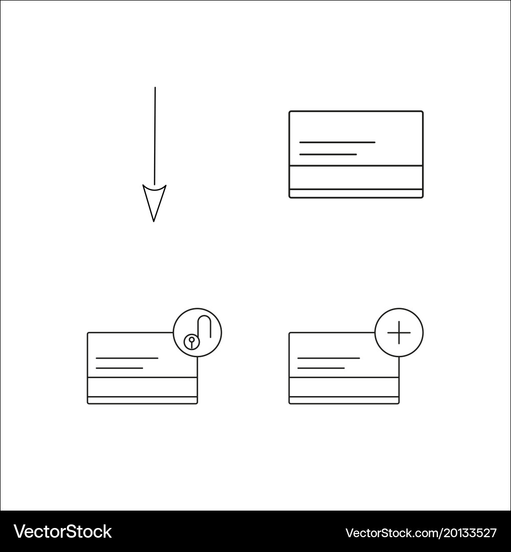Web simple linear icon setsimple outline icons vector image