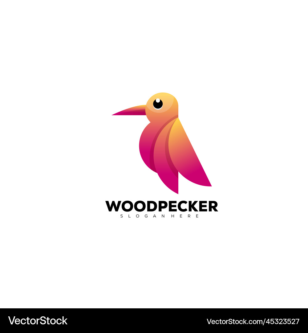 Woodpecker Logo bunten Design Gradienten Woodpecker Logo bunten Design Gradienten vektorbild