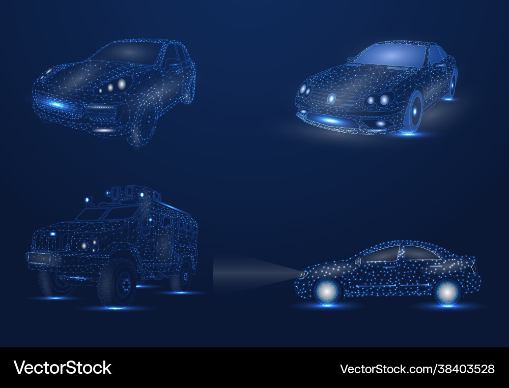 Abstract image a car in form points Vector Image
