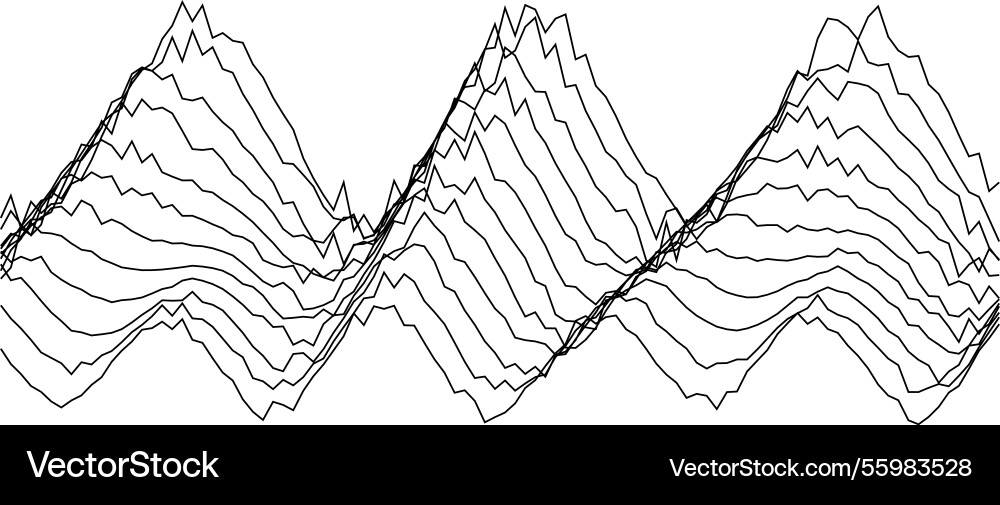 Abstract waveform pattern with dynamic lines Vector Image