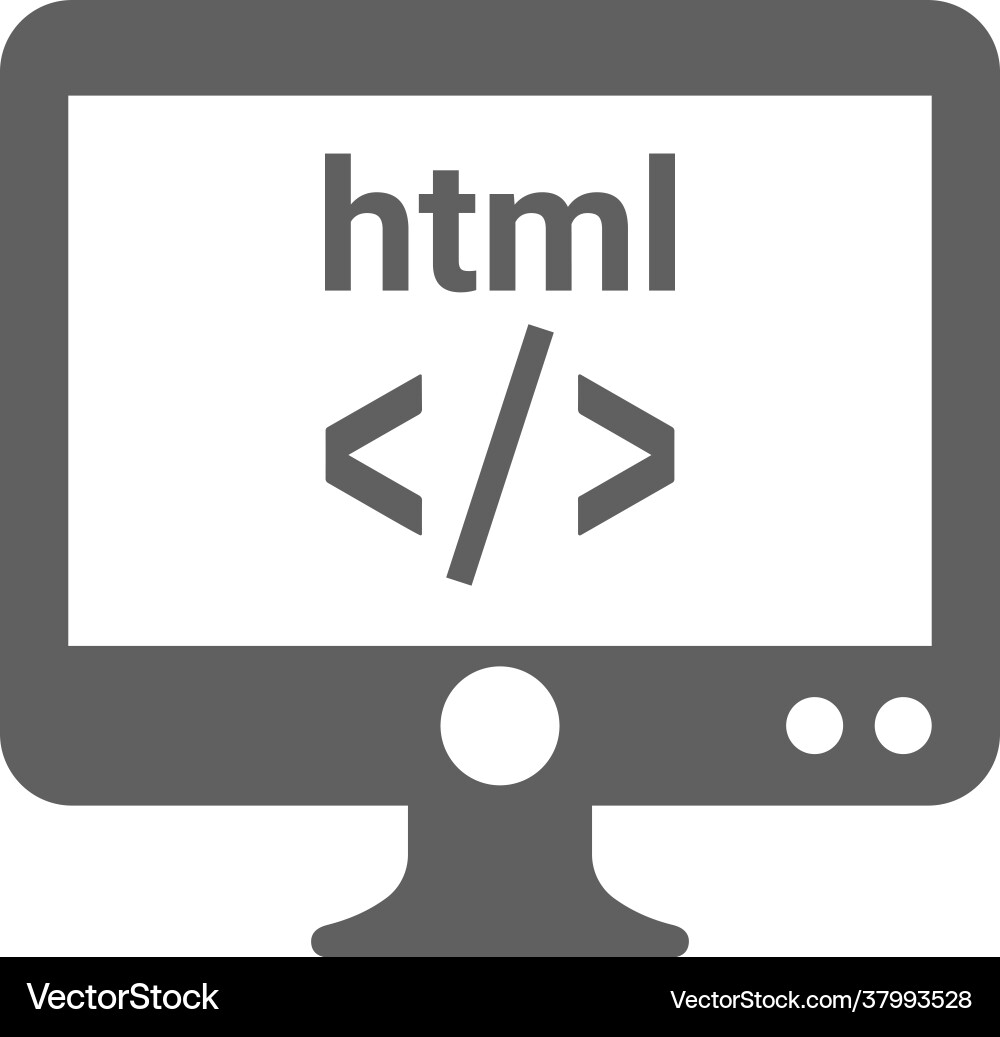 Codierung Programmierung HTML-Symbol graues Design vektorbild