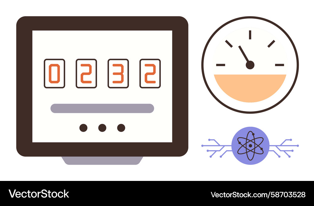 Digital Atomic Speedometer & Meter Vector Image