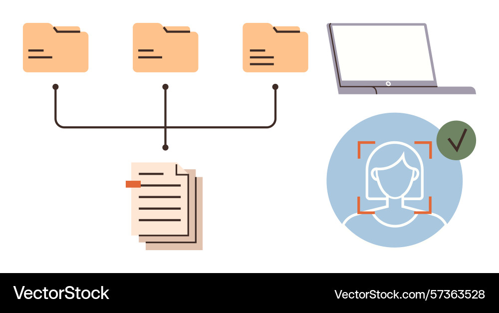 Digital file management system with biometrics Digital file management system with biometrics vector image