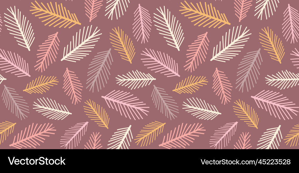 Fall leaves border pattern background vector image