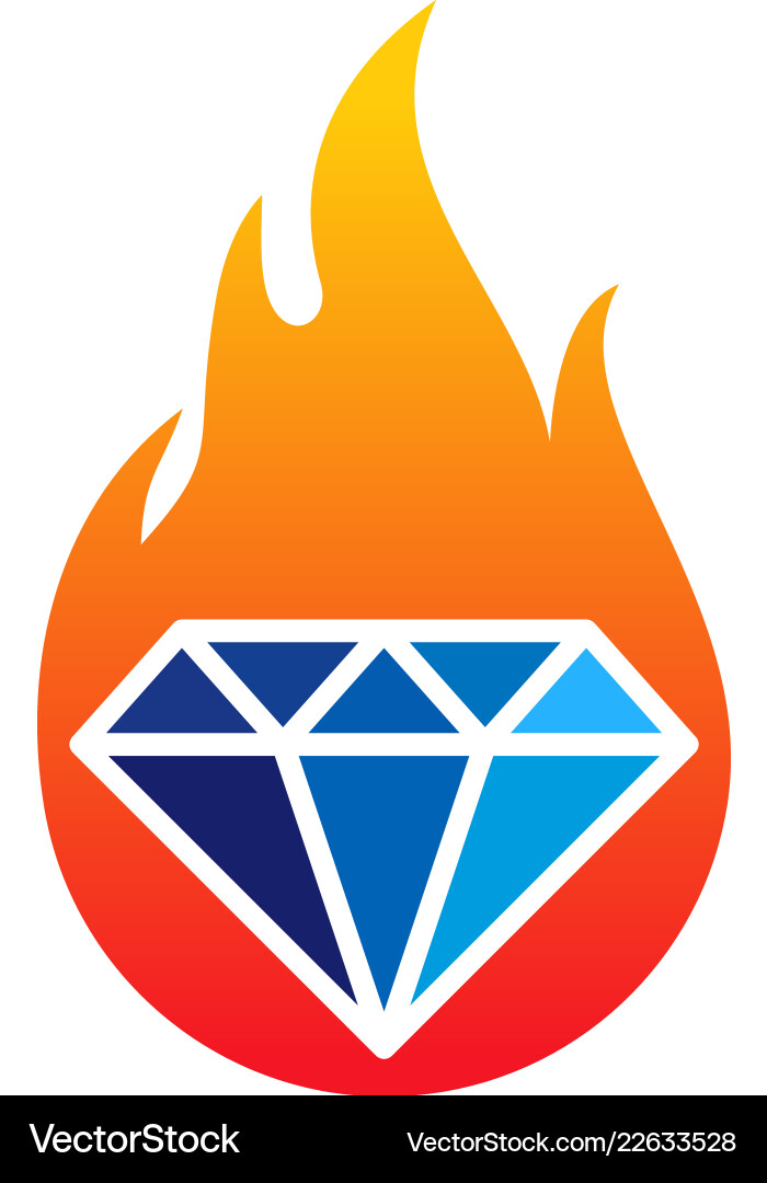 Fire diamond logo icon design – Royalty-Free Vector | VectorStock