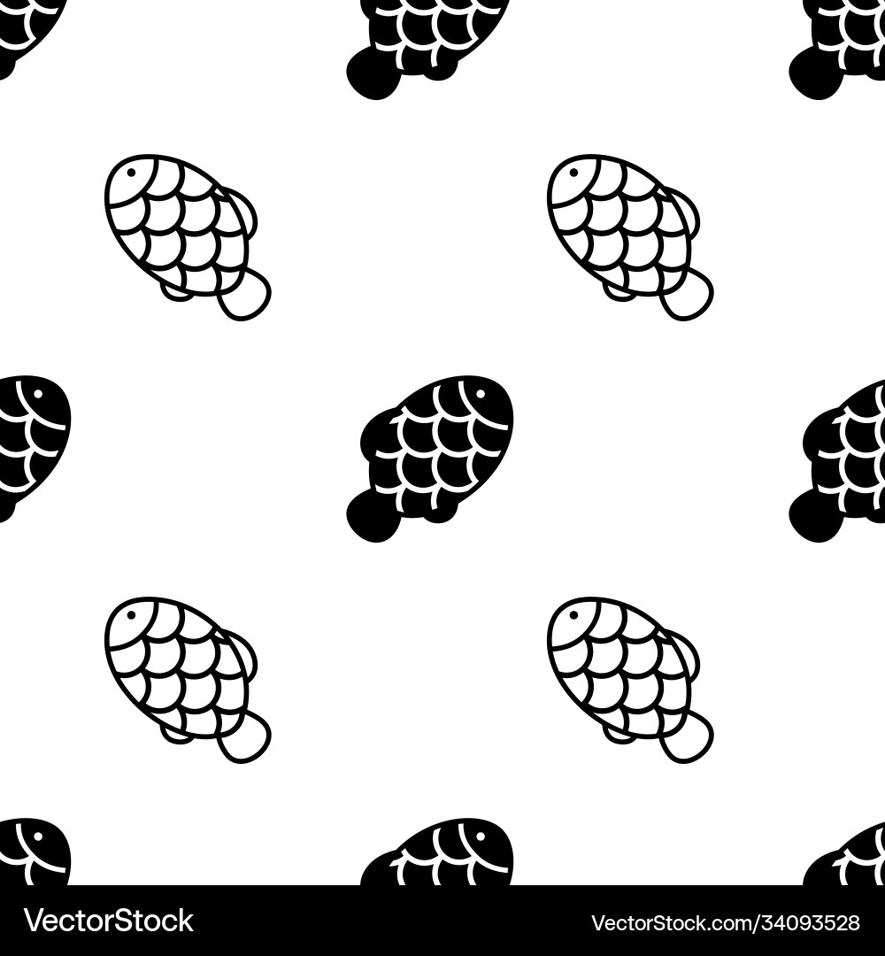Fish with scale seamless pattern on white Fish with scale seamless pattern on white vector image