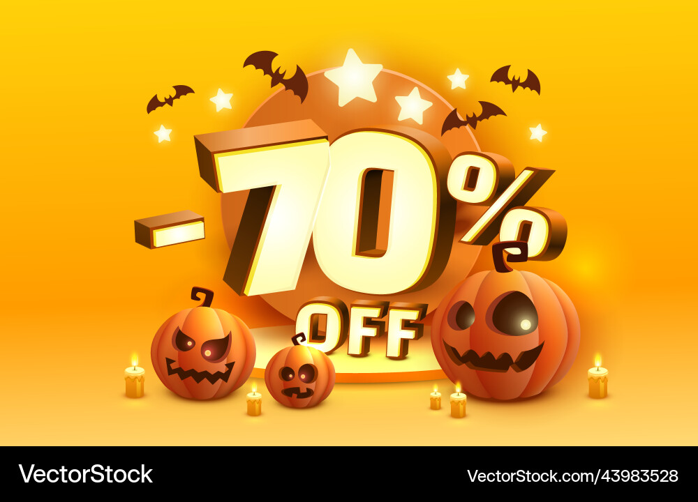 Halloween Special 70 off sale Banner Förderung Halloween Special 70 off sale Banner Förderung vektorbild