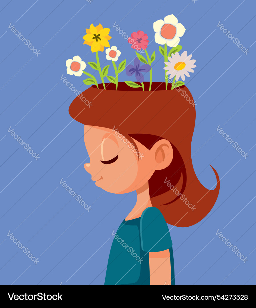 Happy child with flourishing positive mind Vector Image