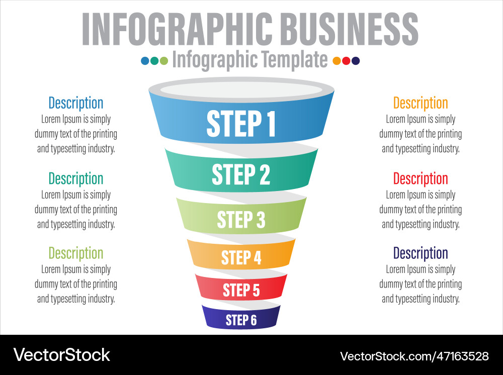 Infographic funnel block chart concept for slide Infographic funnel block chart concept for slide vector image