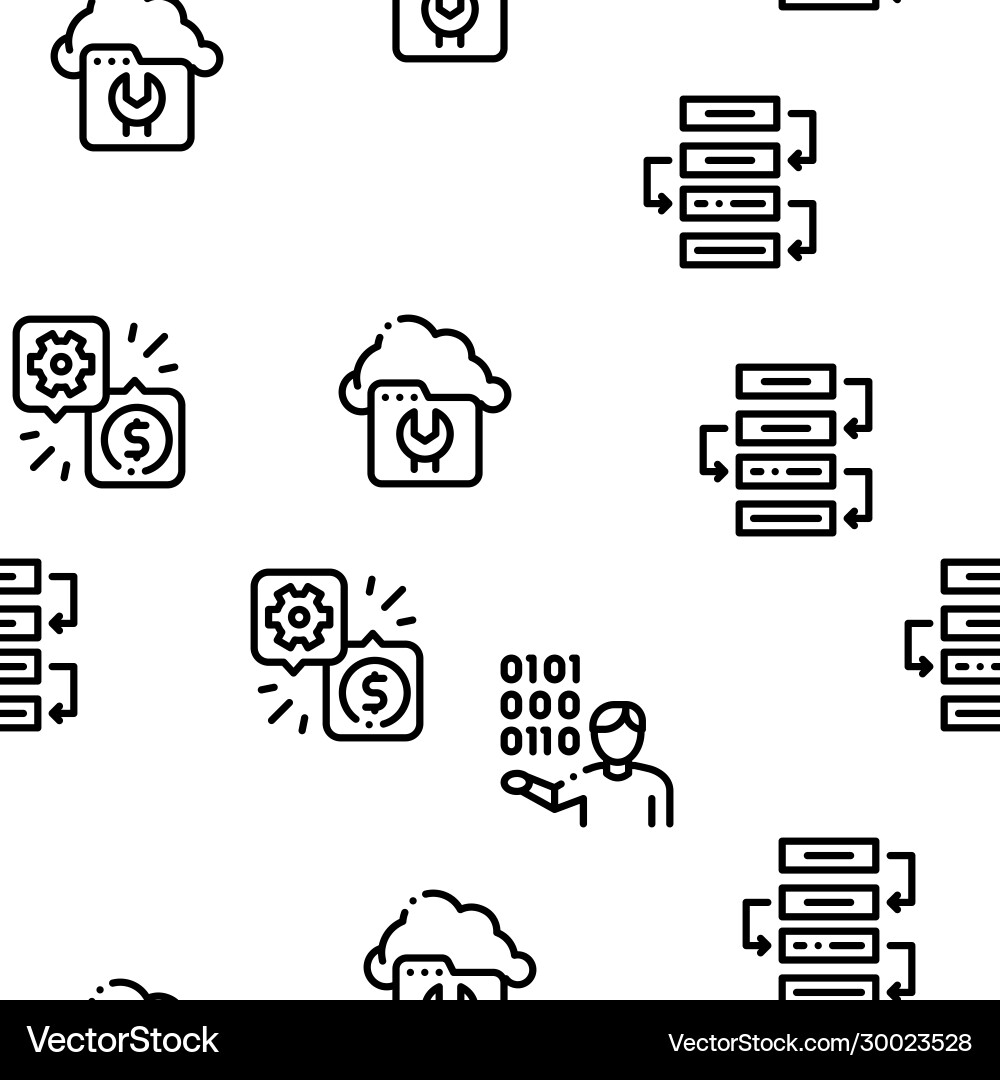 It manager developer seamless pattern Vector Image