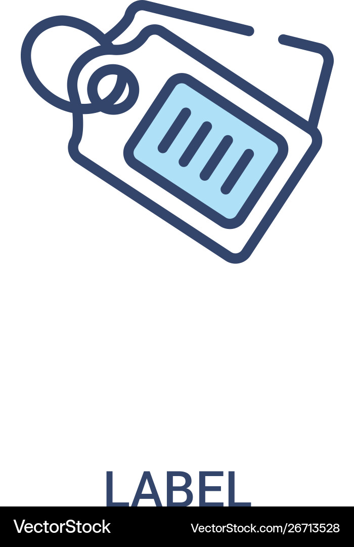Label concept 2 colored icon simple line element Label concept 2 colored icon simple line element Vector Image