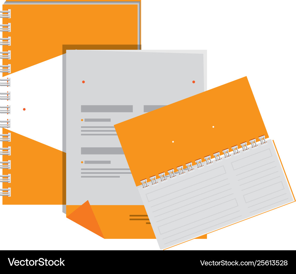 Notepad and envelope with company emblem print Notepad and envelope with company emblem print vector image