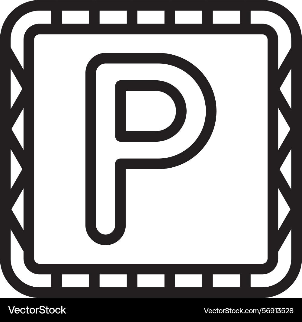 P linear style icon design Vector Image