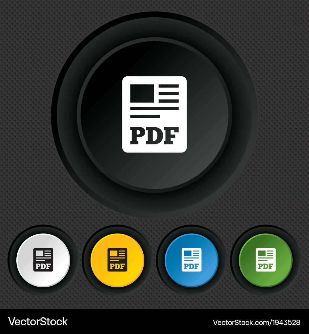 Pdf file document icon download button Vector Image
