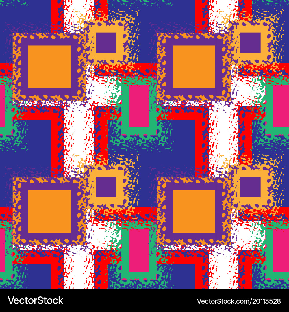 Seamless abstract pattern with neon squares vector image