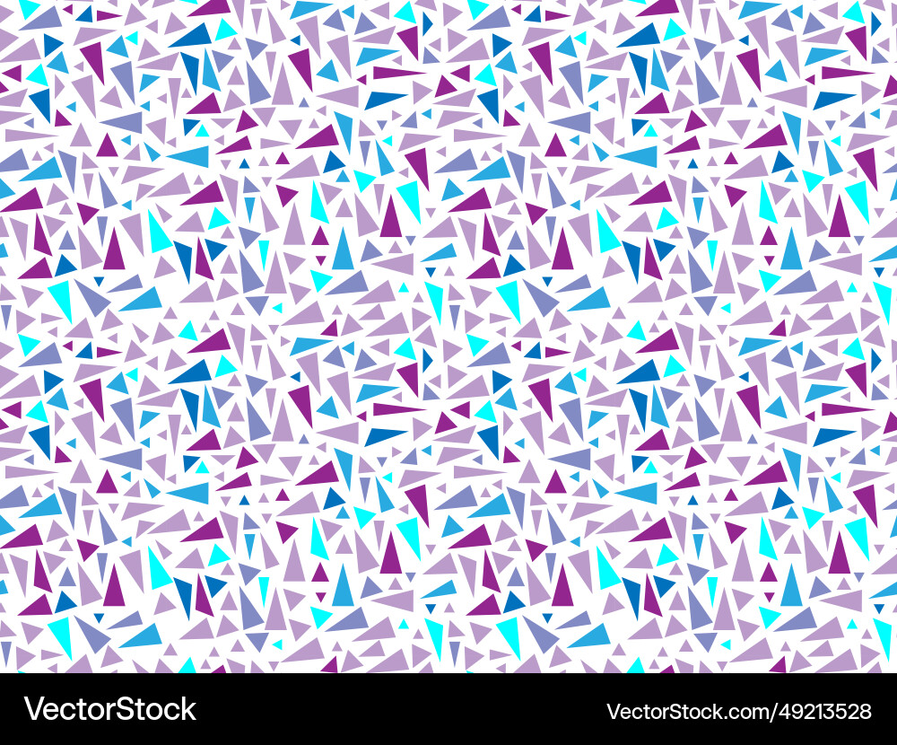 Seamless pattern in multicolored blue triangles vector image