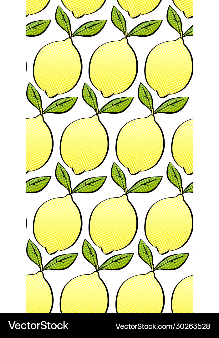 Seamless pattern with lemon on white background Vector Image
