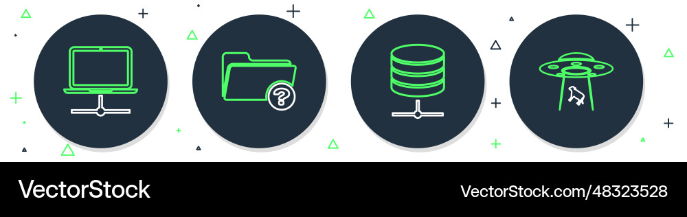 Set line unknown directory server data web Set line unknown directory server data web vector image