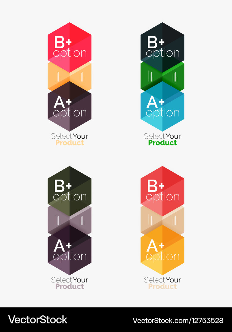 Set of business hexagon layouts with text vector image