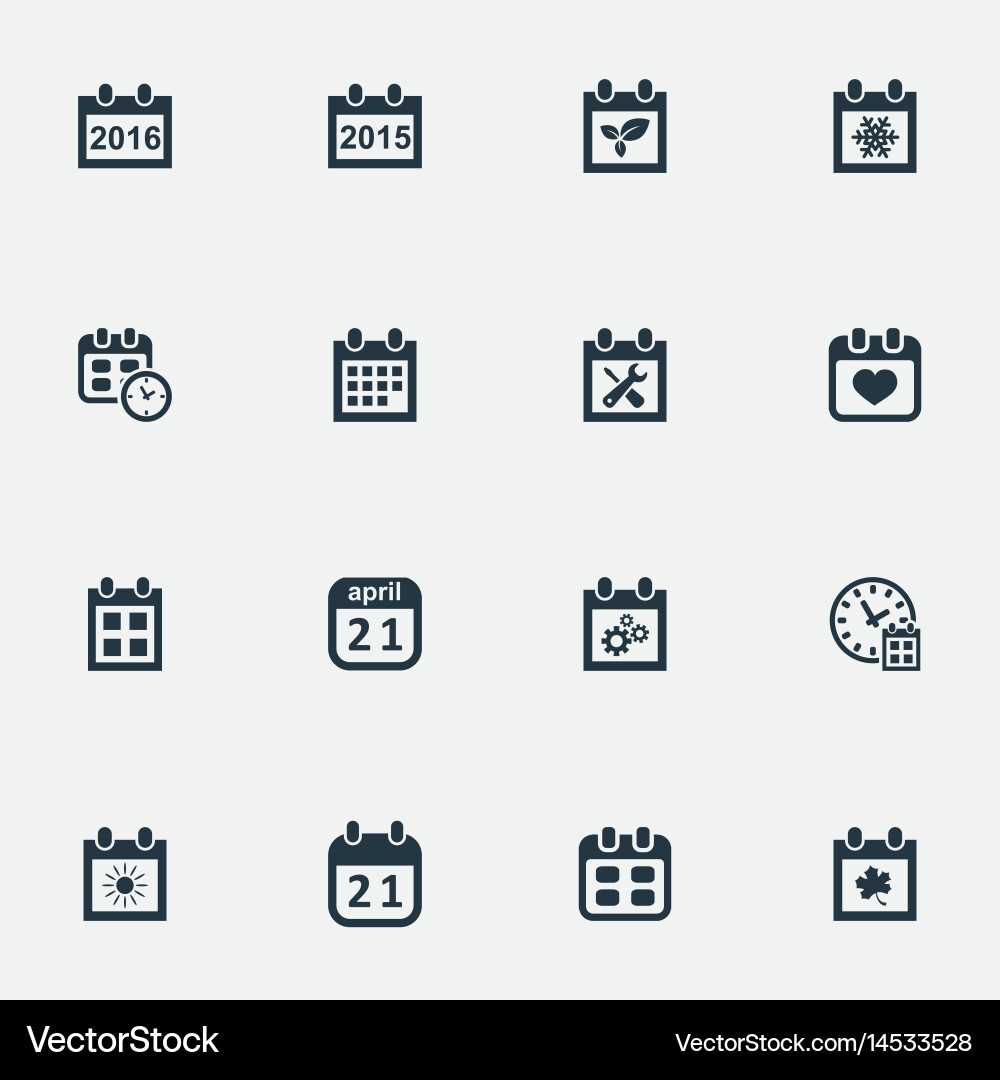 Set of simple time icons vector image