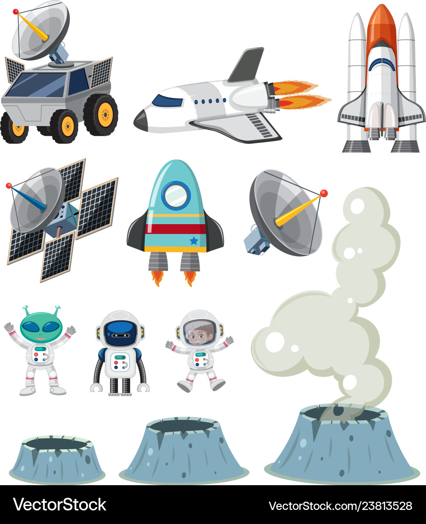 Set of space element vector image