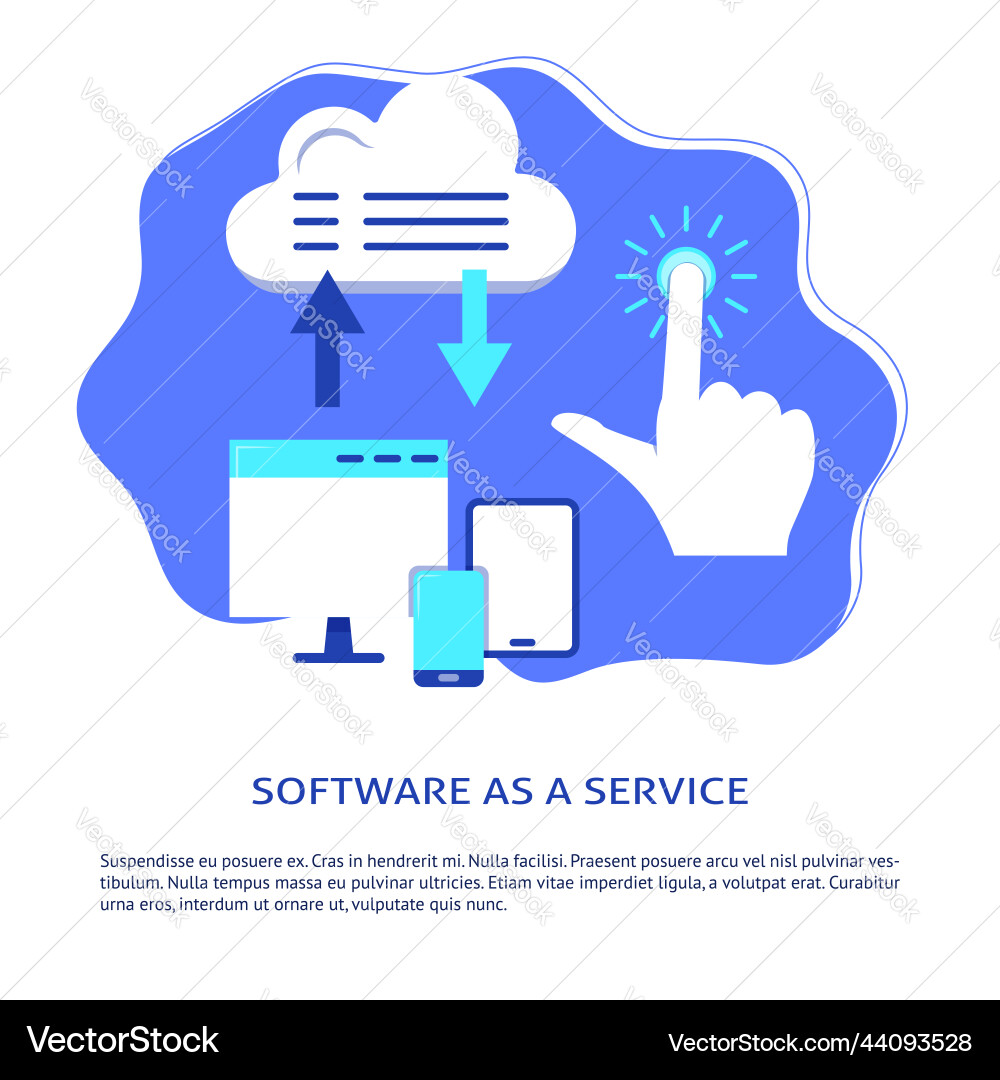 Software as a service banner with place for text Software as a service banner with place for text vector image