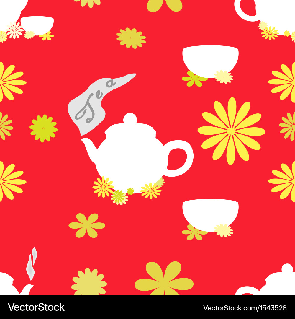 Tea seamless pattern of red tint Vector Image