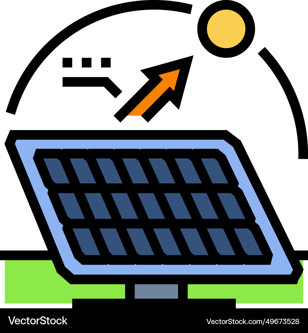 Tracking system solar panel color icon Vector Image