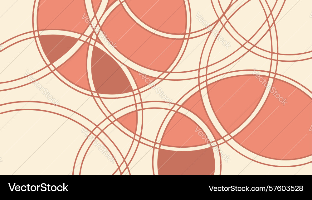 Warm tones overlapping circles abstract pattern vector image