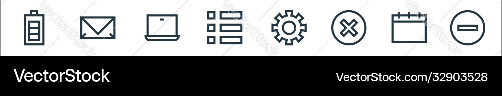 Web essentials line icons linear set quality Web essentials line icons linear set quality vector image