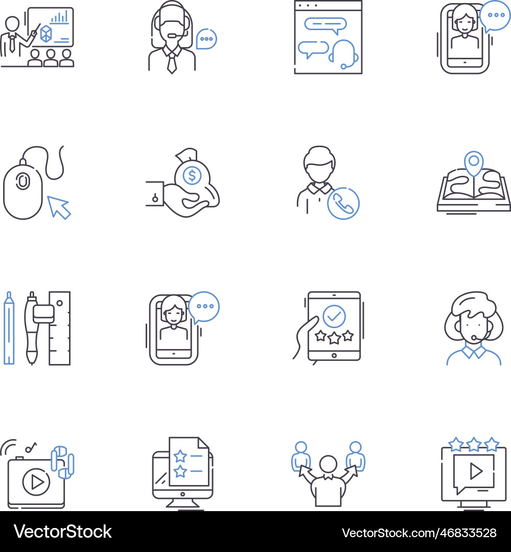 Workforce development line icons collection Workforce development line icons collection vector image