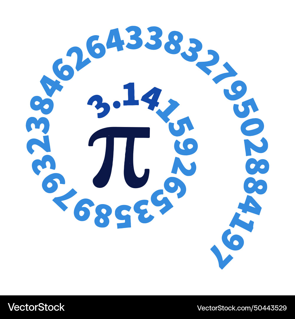 314 pi science spiral with digits mathematics vector image