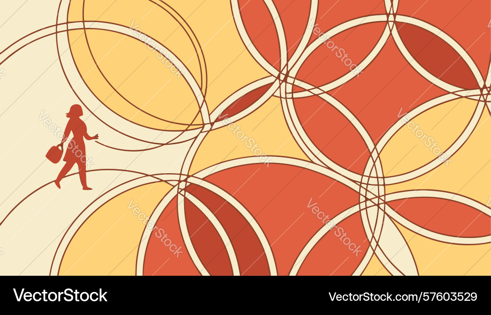 Abstract runner with dynamic circles design vector image