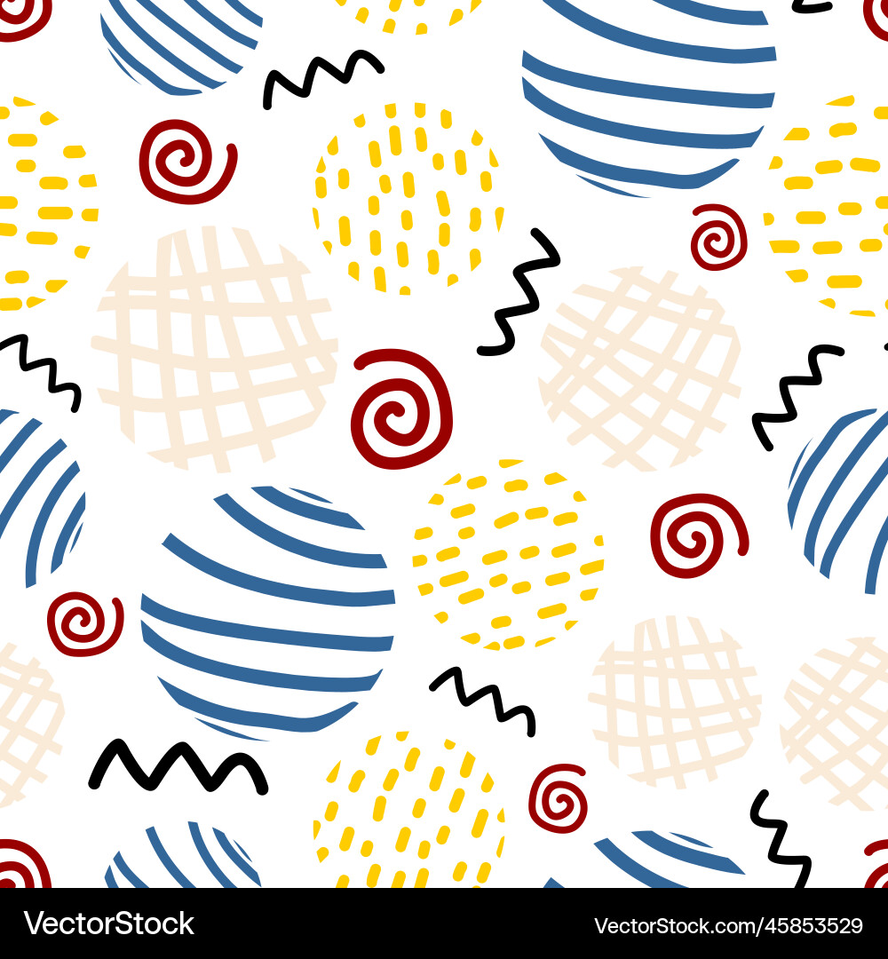 Abstract seamless pattern with circle hand drawn Abstract seamless pattern with circle hand drawn Vector Image