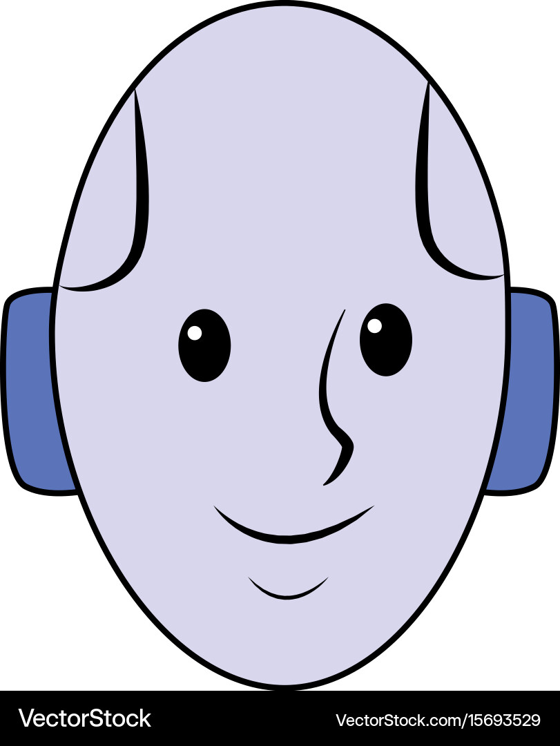 Android head smiling technology smart Vector Image
