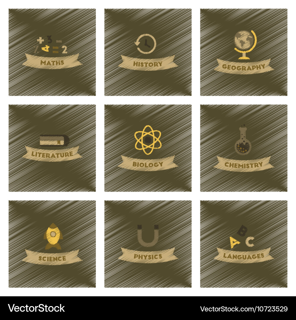 Assembly flat shading style icons rocket science vector image