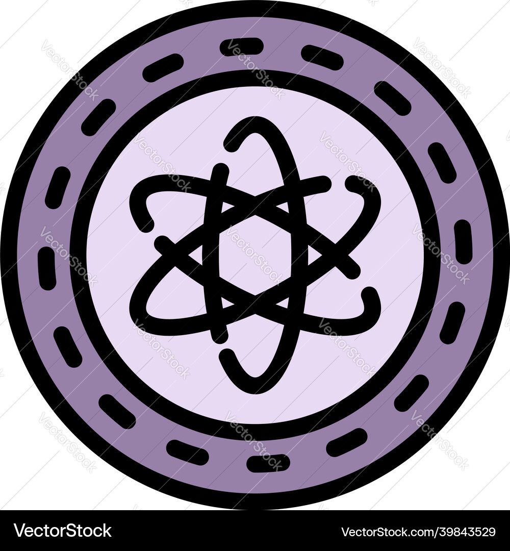 Atom structure icon color outline Atom structure icon color outline Vector Image
