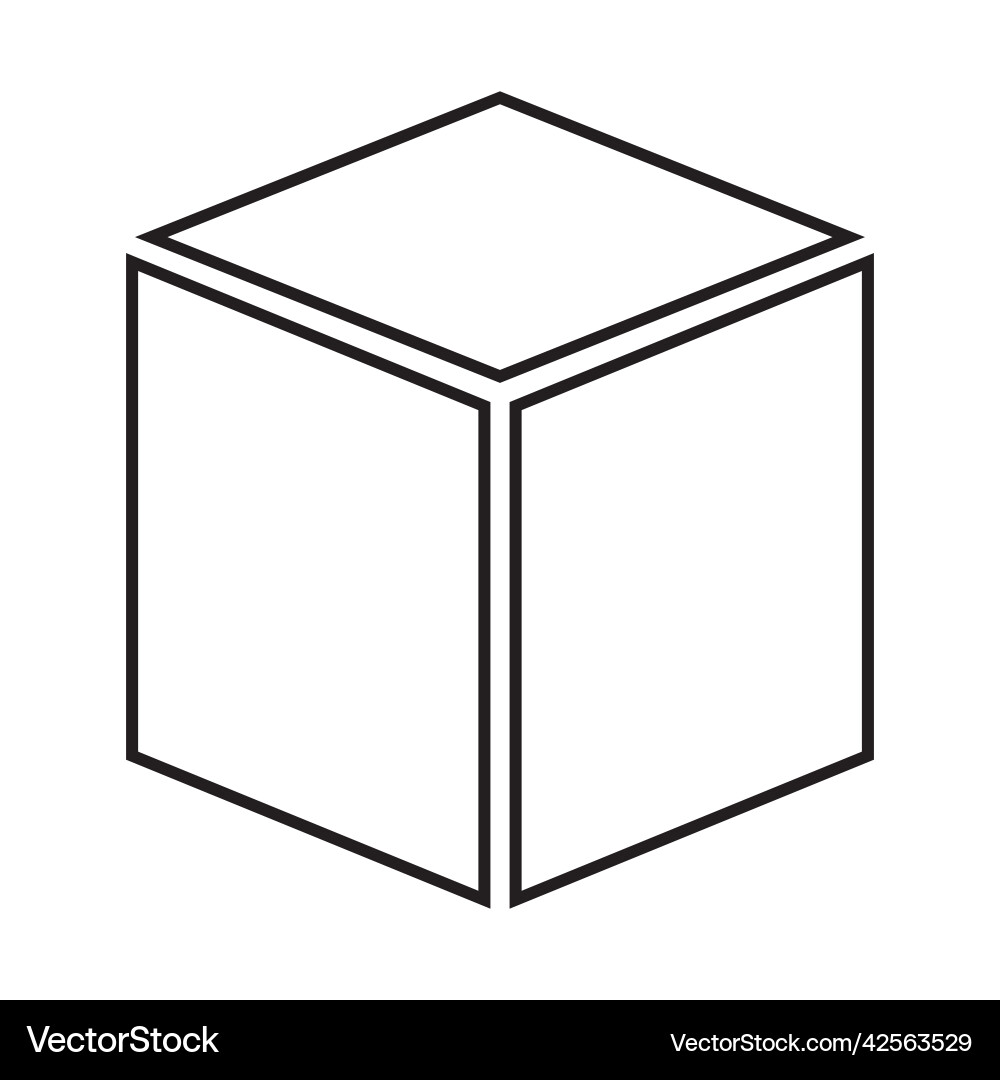 Black three dimensional or 3d cube Black three dimensional or 3d cube vector image
