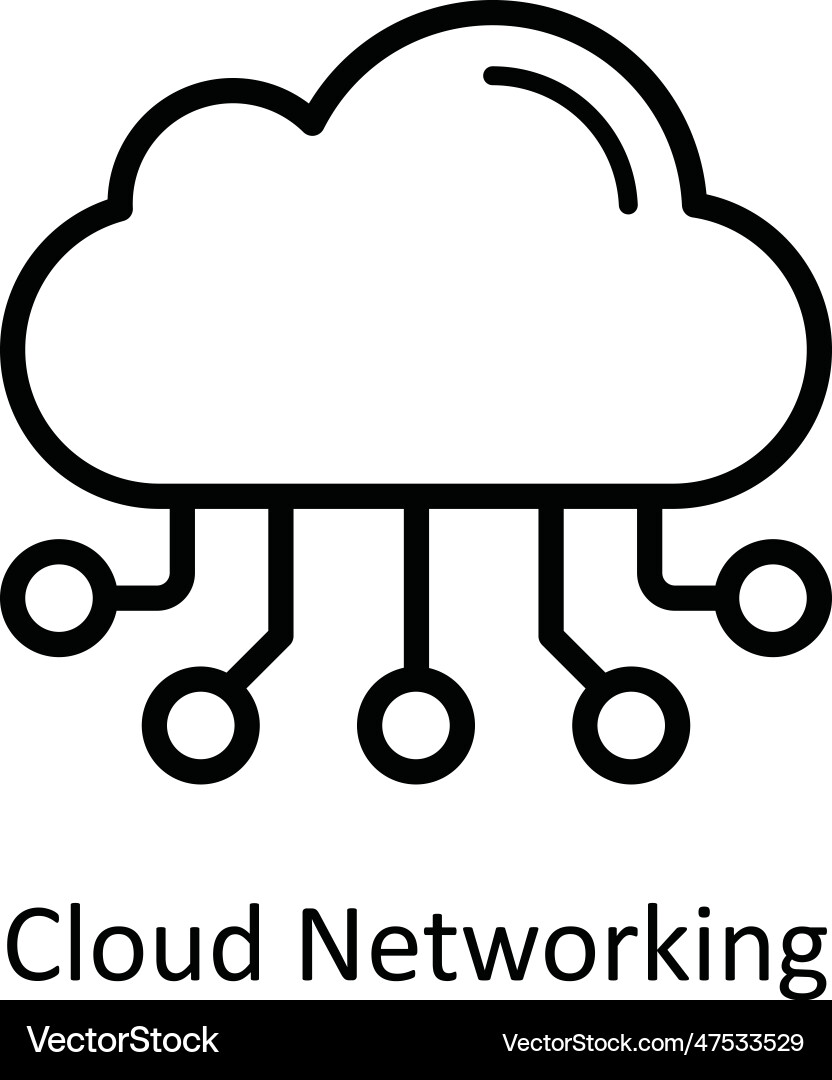 Cloud networking outline icon design illu Vector Image