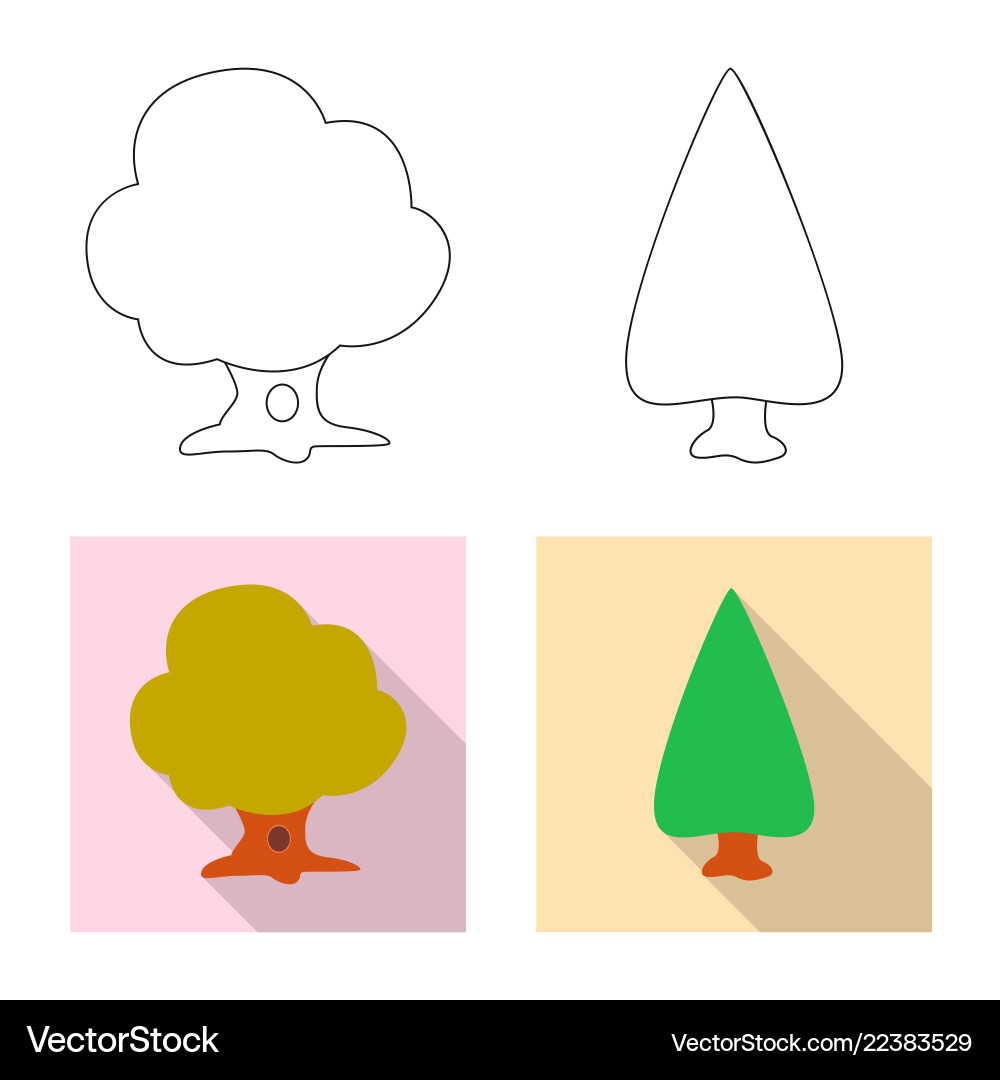 Design of tree and nature icon set vector image