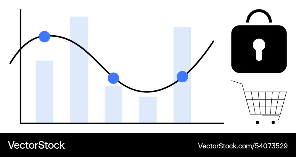 E-commerce data analysis with security and growth Vector Image
