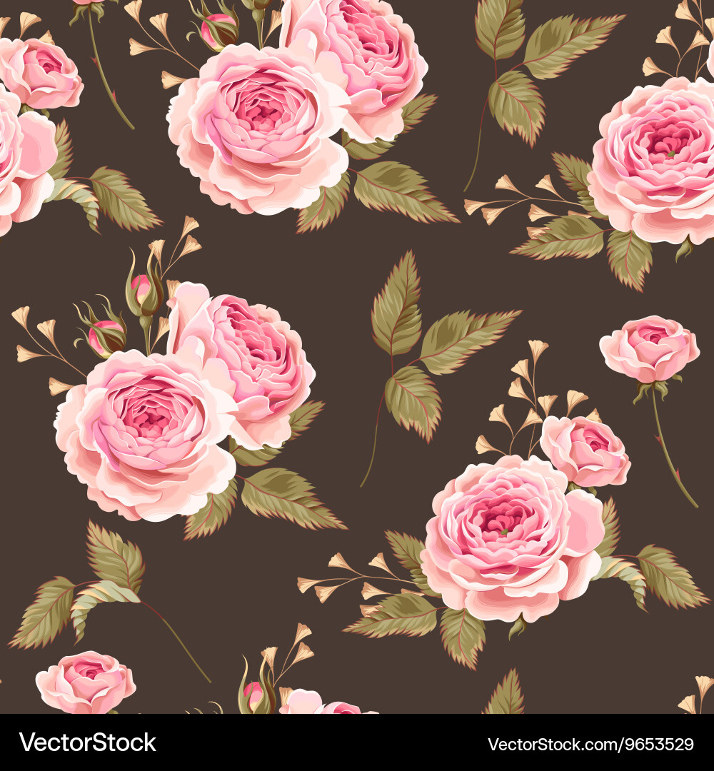Elegant Rose Seamless Pattern vector image