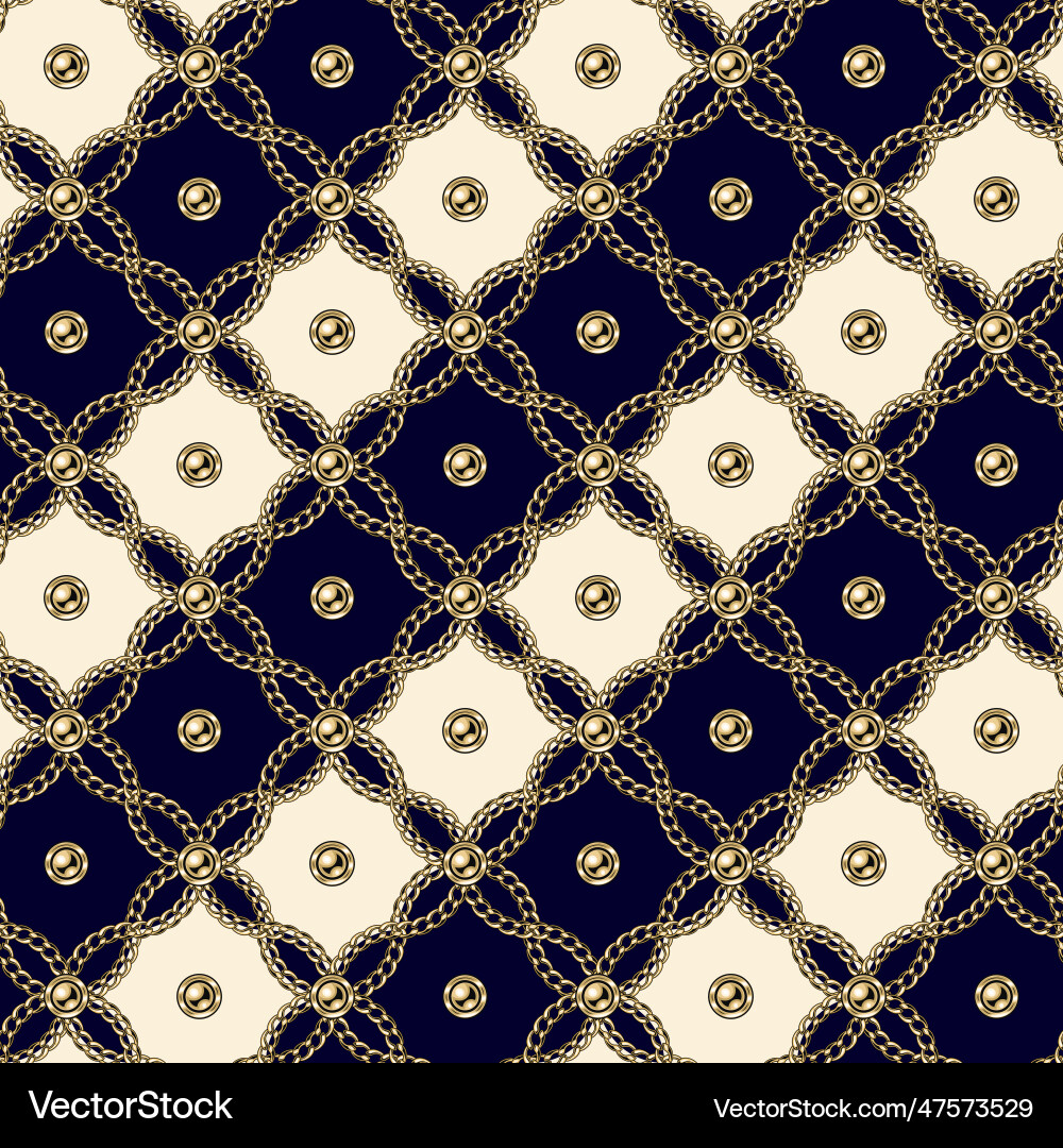 Geometric pattern with intertwined gold chains vector image